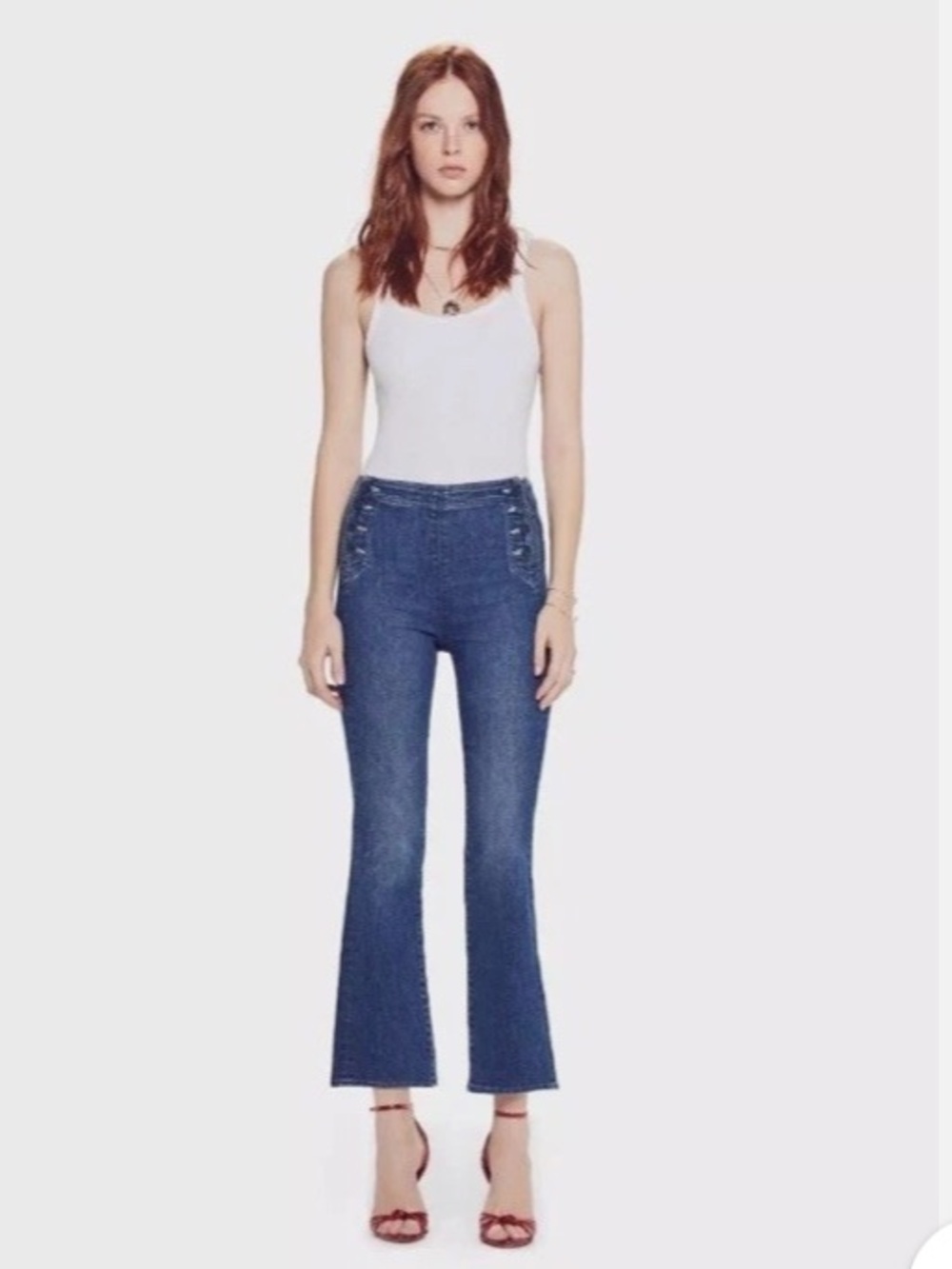 MOTHER Sailor Tripper High-Rise Cropped Flare Jeans casual cool fall